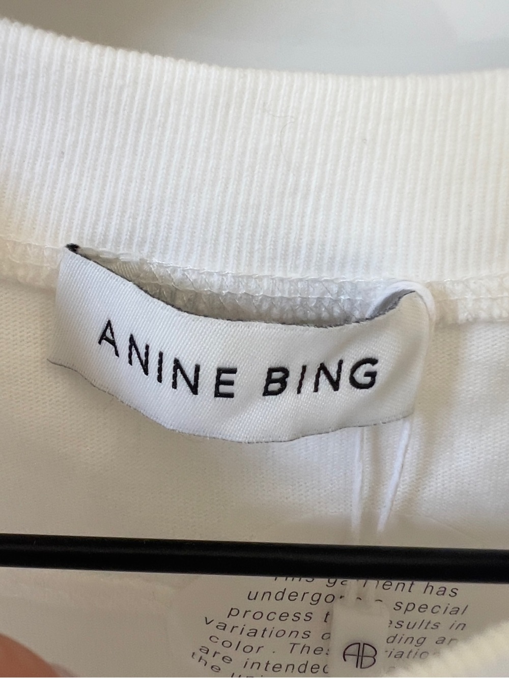 Anine Bing Jaylin Monogram T-shirt Tee in White NWT - Picture 6 of 9